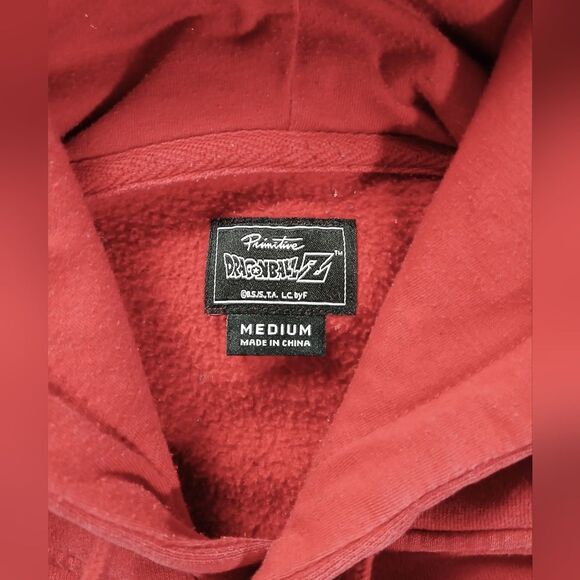 Primitive X DragonBall Z Red Embroided Hoodie Mens Size Medium Sweatshirt - Picture 7 of 12